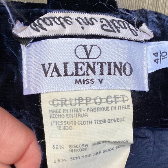 Vintage 90s Valentino Miss V Velour Silk Velvet Designer Pants Size 10 - Picture 3 of 12